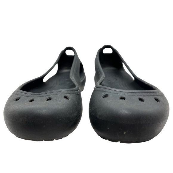 CROCS Black Slip On Round Toe Rubber Waterproof Flats Loafers Casual Shoes sz 8 - Picture 6 of 16